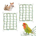 2 Pcs Rat Climbing Ropes for Cage Rat Cage Accessories Bird Rope Rat Toys for Pet 12.6 x 9.84 inch Hammock Hamster Cotton Rope Bridge Bird Ladder with 4 Silver Hooks（Yellow） - color: Yellow