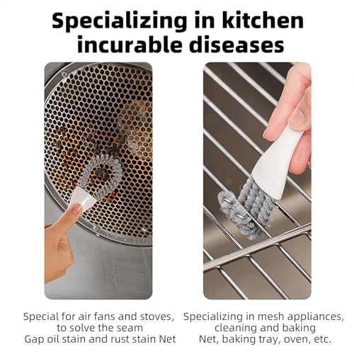 Grout Brush for Deep Cleaning – Multi-Surface Scrubber for Kitchen Sinks, Stovetops, Grill Grates, Pet Cages – Stiff Bristles Remove Stubborn Grime, Grease & Debris – Ergonomic Non-Slip Handle (2Pcs)