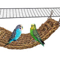 SIMENA Seagrass Mat for Birds, Natural Grass Woven Bird Net Hammock, Climbing Rope Ladder, Chew Toys for Parrots Lovebirds Cockatiels Conures Budgies, Cockatoos (Small)