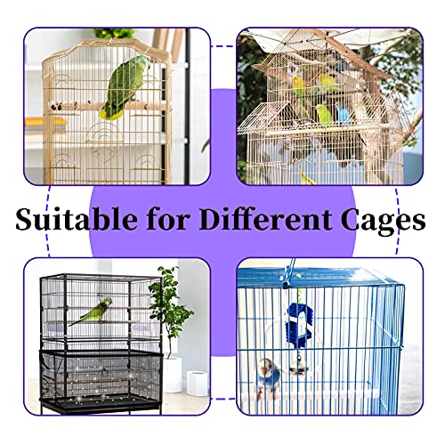 Daoeny Large Bird Cage Cover, Bird Cage Seed Catcher, Adjustable Soft Nylon Mesh Net with Twinkle Moon Star, Birdcage Cover Skirt Seed Guard for Parrot Parakeet Macaw Round Square Cages (Black) - color: Black, Sequins Star