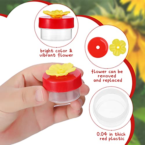 8 Pcs Hummingbird Feeder Handheld Window Flower Mini Hand Held Hummingbird Ring Feeders Wild Bird for Outdoors Backyard Birdwatcher Gifts Supplies(Clear Bottom) - color: Clear Bottom