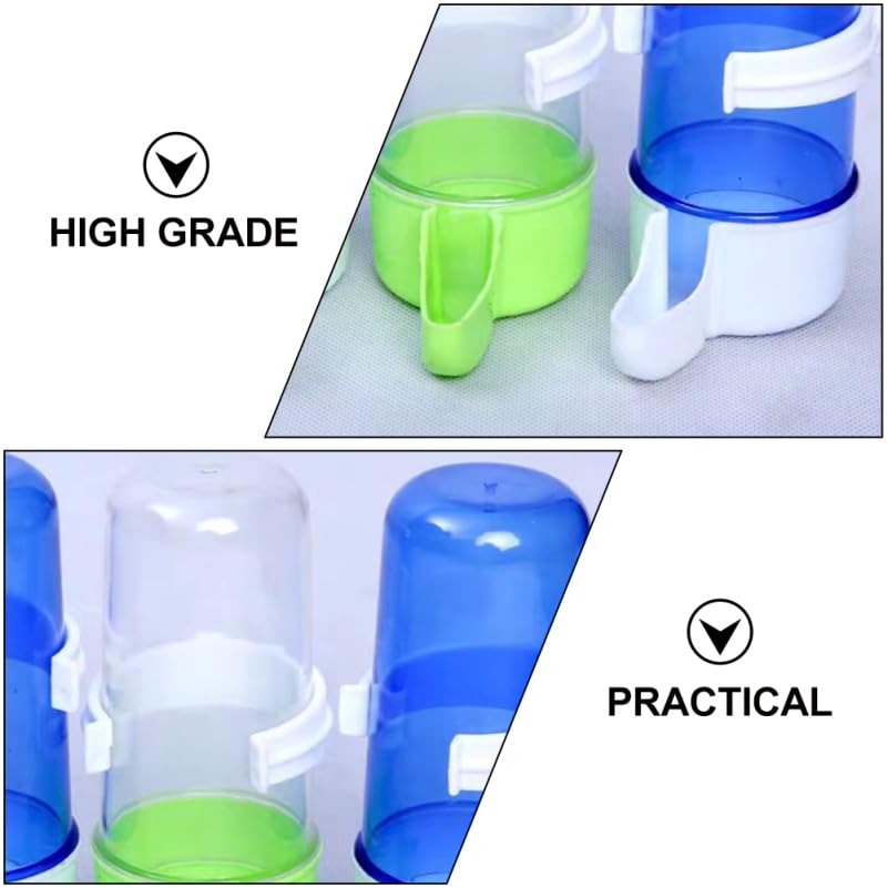 POPETPOP Automatic Pet Water Bowls 6-Pack 5.12 Inch Portable Bird Drinking Fountains for Parrots and Small Birds Leakproof Water Dispensers for Bird Cages and Outdoor Use