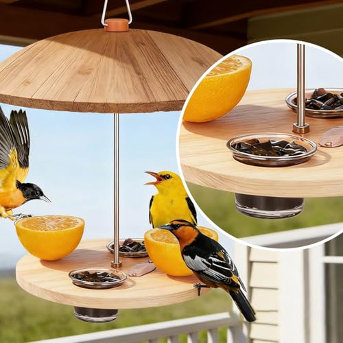 4Pcs Glass Bird Feeder Cups, Hummingbird Replacement Bowls, Oriole Jelly Containers, 2026 Upgrade Weather Resistant for Outdoor Garden Balcony Patio, Hanging Design for Goldfinches