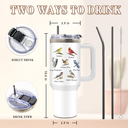 DUUV Bird Watching Tumbler 40oz, Insulated Birds Lover Gift for Women | Funny Bird Lover Cup Leakproof, Birds Watching Gift Mug, Birthday Ideal Gifts for Birders Lovers, Sorry I’m Late Bird, 1 Pack - color: Saw A Bird