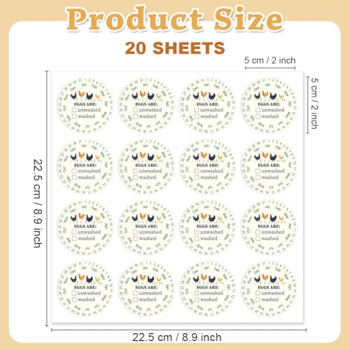 320 Pcs Funny Egg Carton Labels, 2 Inch Round from You Local Egg Dealer Farm Fresh Egg Sticker PET Adhesive Egg Packaging Sticker for Box Container Carton Farm Supplies - color: Eggs Age