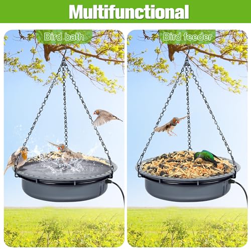 Bird Baths for Outdoors, Bird Bath Bowl Water Feeder Outdoor for Hummingbirds for Garden Yard Patio Lawn, Ideal for Attracting Birds (Handing Style)
