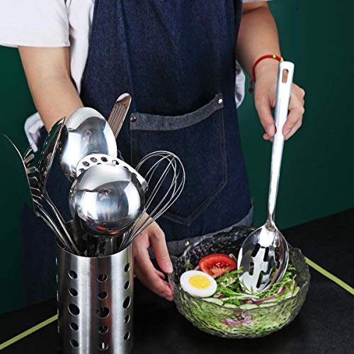 Berglander Stainless Steel Slotted and Basting Spoon, Heat Resistant, Non-Stick, Dishwasher Safe, Easy to Clean - size: D. Slotted Spoon