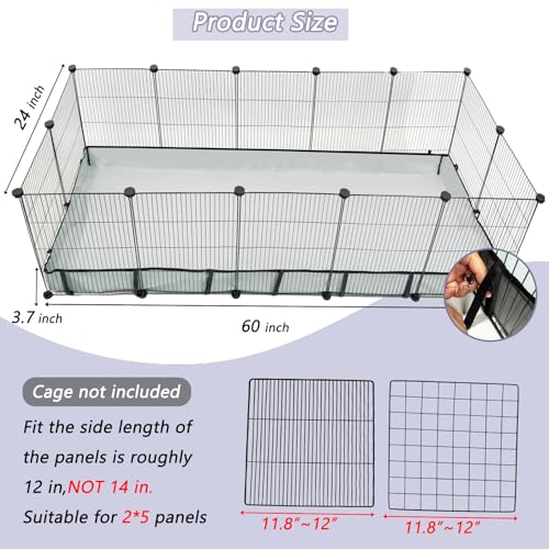 DZWLKJ Guinea Pig Cage Liner Tarp Bottom Waterproof and Washable Base Also for Rabbits, Bunny, Chinchesillas, Hedgehog, Ferrets and Other Small Animals(24x60 inches) - size: 24.0"L x 60.0"W x 4.0"H