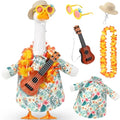 Bikini Porch Goose Outfits with Sunglasses and Swimming Tube for 23" Summer Goose Costume Garden Patio Statue Decor(Guitar) - style: Guitar