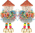 BBjinronjy 2PCS Bird Toys Parrot Foraging Shredder Hanging Toys Sola Balls with Bell for Small Parrots Parakeets Cockatiel Conures Love Birds Budgie Cage Toy - size: Medium D