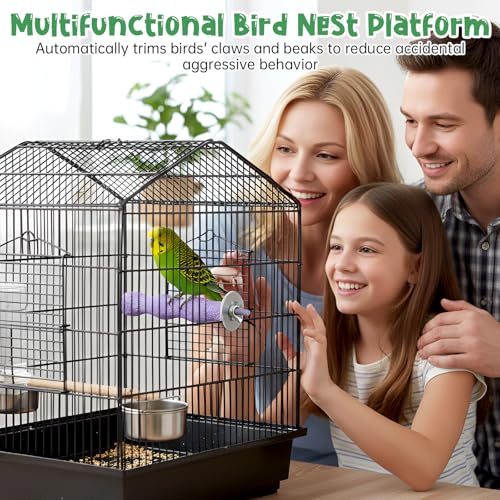 2pcs Resin Parrot Perch for Cage, Bird Beak Grinding Stone, Parakeet Nail Trimming Stick Platform Parrot Resin Beak Grinder Stone Perches Foot Claws Trimmer Chew Toy for Budgies Parakeets Cockatiels