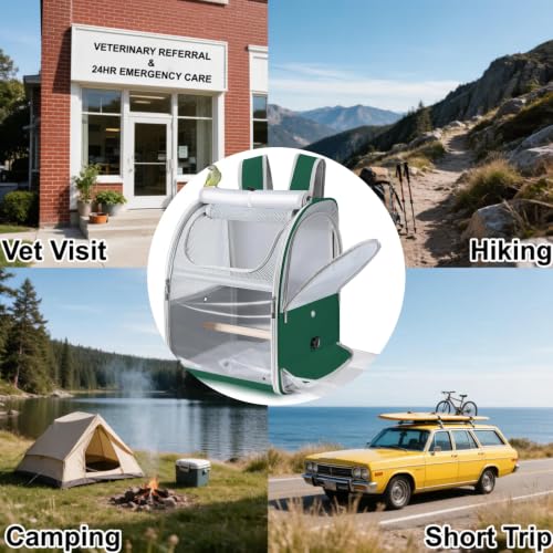 Sanmoncare Bird Backpack Carrier, Water Repellent Fabric Cockatiel Travel Bag with Stand, Lightweight and Portable Travel Cage for Parrot, Bird Travel Carrier, Green - color: Green