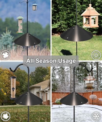 Metal Squirrel Baffle for Bird Feeder Pole, Outside Pole Mount Bird House Guard for Outdoor Shepherd’s Hook, 19 Inch, 1 Pack - size: Buckle-1pcs