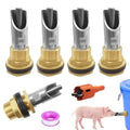 5 Sets Pig Nipple Waterer with Water Tank Connectors and Hole Opener | Sturdy,Durable,And Corrosion-Resistant Stainless Steel And Brass,Automatic Water Control System,Easy Install With Hole Opener