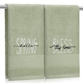 SmoothNovelty 2 Pcs Hello Spring Hand Towels for Bathroom Decor 14x29 Inch | Embroidered Bathroom Hand Towels, 100% Cotton, Soft Absorbent, Bless This Home, Bathroom Kitchen Decor - style: Hello Spring