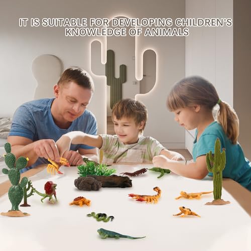 32PCS Desert Animals Figures, Realistic Lizard Reptile Toys for Kid | Desert Animal Figurines Set, Ideal for Diorama, School Projects, Sensory Play, Birthday Gifts, Cake Toppers, Non-toxic - style: Reptiles