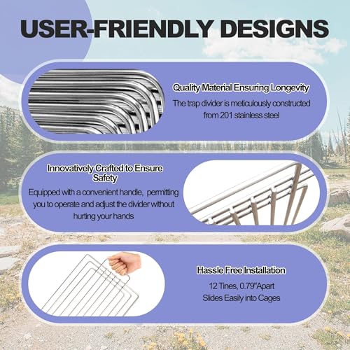 Trap Cage Divider Stainless Steel Divider for 10" and 12" Wide