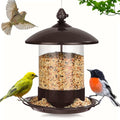 Gbekery Metal Bird Feeders for Outdoors Hanging, Weather Resistant Wild Bird Feeder with 360 Degree Feeding Tray, Brown - color: Brown