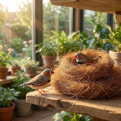 TOYANDONA Finch Nesting Pad Squirrel Nesting Material Natural Coconut Fiber Bedding Squirrel Pad Breathable Moisture Absorbing Cozy Liner for Birds Backyard Birdhouse