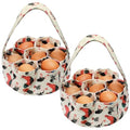 2 Pieces Egg Basket Mini Egg Collecting Bags Gathering Basket with 7 Pouches for Farmhouse Chicken Hen Duck Goose Housewife Garden Transporting Storage, 8 x 2.6 Inch(Cute) - color: Cute