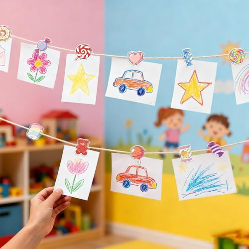 MAYJOYDIY 24Pcs 12 Styles Candy Donut Acrylic Chip Clips Lollipop Marshmallow Twist Bag Sealer Sealing Closures Cute Bear Gumball Machine Bag Clips for Food Storage Airtight Seal Grip - style: Candy