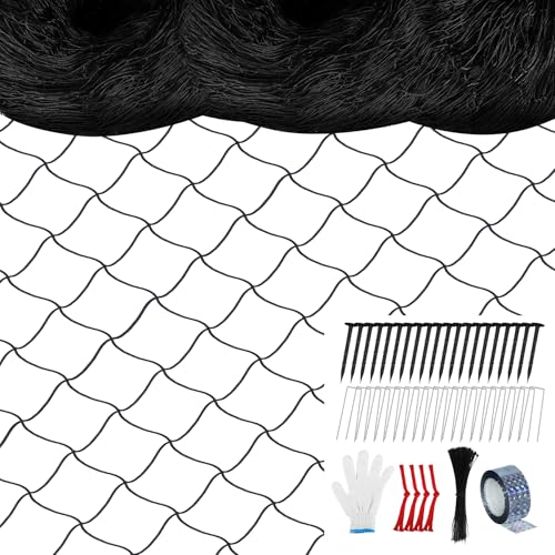 Unves 25 x 100 Ft Bird Netting, 2.4" Square Mesh Bird Net for Chicken Coop | Nylon Heavy Duty Poultry Netting Garden Protection for Chicken Run, Protect Plants Fruit Trees from Deer and Animal - size: 25' x 100'