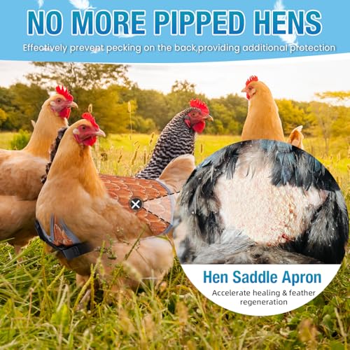 MYWSN Chicken Saddle for Hens, Chicken Back Protector for Hens | Comfortable & Lightweight Chicken Aprons for Hens