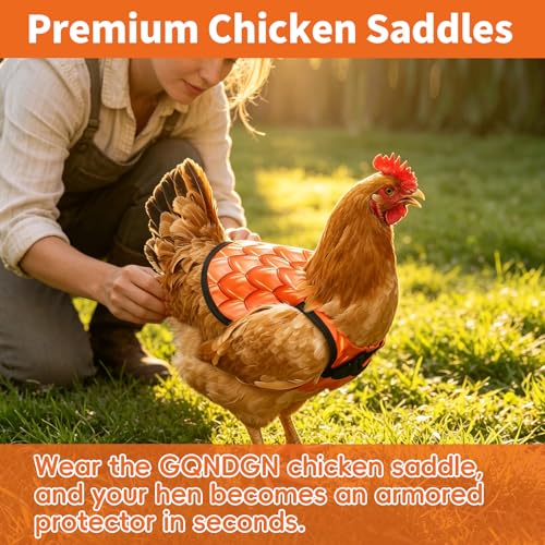Chicken Saddle for Hens, Chicken Apron Hen Saddle with Adjustable Straps, Waterproof Poultry Feather Cover Vest for Small Medium Hens