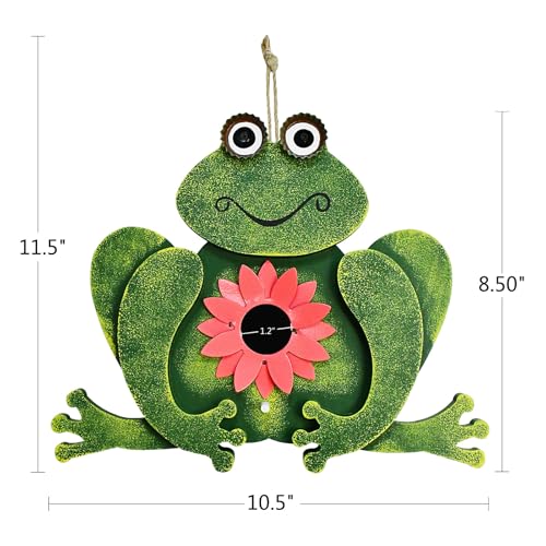 Wooden Bird Houses for Outside, Hanging Decorative Frog Theme Bluebird Birdhouse Nest Box Outdoor Yard Garden Decor Blue Bird Wren House 8.5 Inch(Green) - color: Green