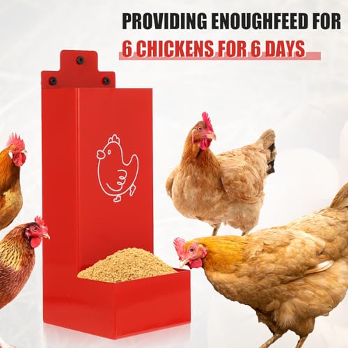Automatic Chicken Grit Feeder,2 Pack Metal Hanging Chicken and Poultry Feeder,No-Waste Design,Easy to Install and Clean,Ideal for 5-6 Chickens