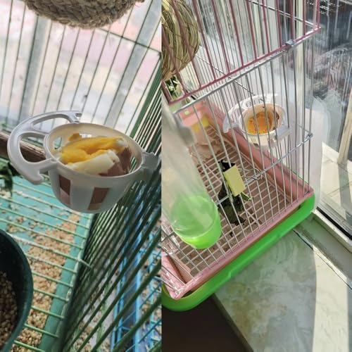 4 Pack Bird Egg Feeder Hanging Cage Protein Boiled Egg Holder Tray Bird Mineral Blocks Holder Food Bowl for Parrot Rock Ball Calcium Teeth Chew Toy Seat Ball Suet Dough Parakeet Cockatiel