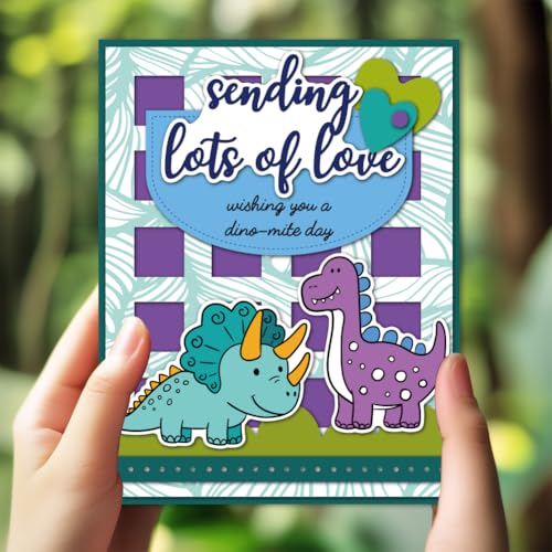 Layered Dinosaurs Clear Stamps and Die Set Reusable Wall Painting Template Dinosaur Egg Silicone Stamps Dinosaur Bones Cutting Die Cuts Stencil for Card Making DIY Craft Scrap-Booking - style: Layered Dinosaurs