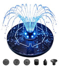 6.3" Solar Bird Bath Fountain with Color LED Lights | 9V/2W Solar Fountain Pump, 800mAh Battery Backup, 4 Fixed Rods 5 Spray Patterns for Birdbath Pond Patio Flowing Water Feature