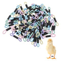 M METERXITY 100-Pack Adjustable Chick Leg Bands, 1.38" x 0.2" Polyester Chicken Leg Brace for Chicks/Ducks/Birds [Mixing 5 Colors - A] Poultry Leg Bands - color: Pink/Purple/Yellow/Blue/Green