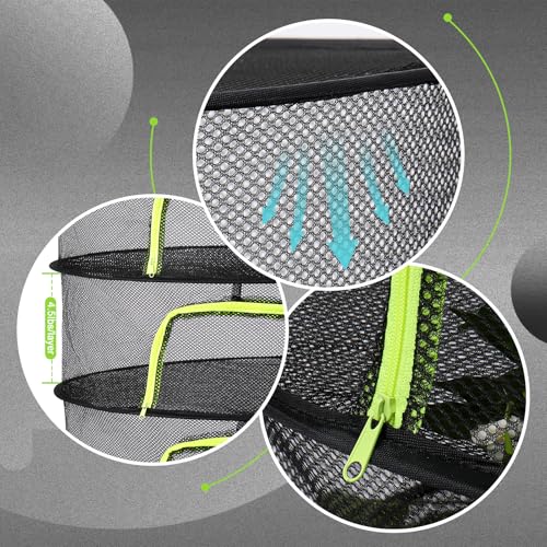 LUKETURE 6-Layer Hanging Herb Dryer Rack - with U-Zipper Mesh Net & Hook, Foldable Collapsible Drying Rack for Plants, Herbs, Flowers, Fish, Jerky, Laundry