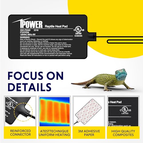 iPower 4X7 Inch Reptile Heat Pad Under Tank Heater Terrarium Warmer Heating Mat for Turtles Lizards Frogs and Other Small Animals - size: 4 X 7 Inch, style: Heat Pad
