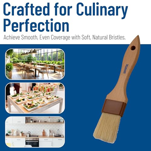 SPARTA Kitchen Basting Brush – 4037300 Basting Brush for Cooking Flat Boar Bristle Brush, Hardwood Handle for Kitchens, Restaurants, Catering, High Heat Food Prep, 1.5in, Pack of 12 - size: 8.25" x 1.5" (Pack of 12)