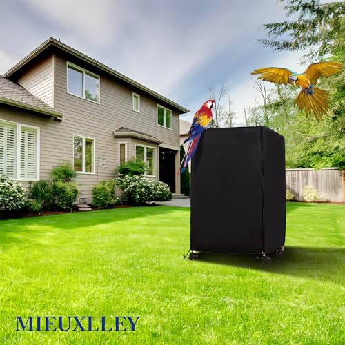 Universal Bird Cage Cover,Pet Cage Cover,100% Shading Oxford Cloth with PU Coating Layer,Good Night for Small Animals,Adjustable Soft Airy Nylon Mesh Net for Round Square Cages (Black, 31.5×21×47in) - size: 31.5×21×47in