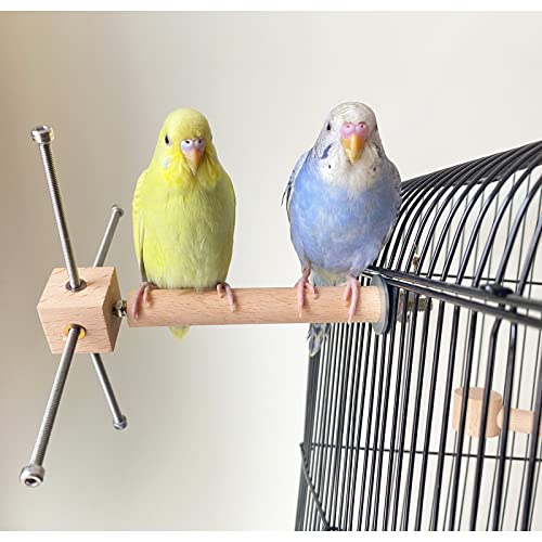 Sturdy Bird Food Holder, Wooden Perch for Cage, Rotating Stand for Fresh Fruits and Veggies, Interactive Toy for Parrots, Reducing Boredom | Bird Cage Feeder Foraging Toys,Parrot Fruit Vegetable Skewer,Bird Treat Sticks for Cockatiel Conure,Reducing Bored