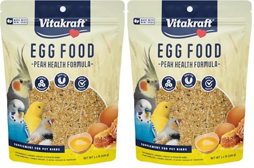 Vitakraft VitaSmart Egg Food for Birds - Daily Supplement for Parrots,Parakeets,Cockatiels,and Canaries - Bird Calcium Supplement 1.1 Pound,(Pack of 2) - size: 1.1 Pound (Pack of 2)