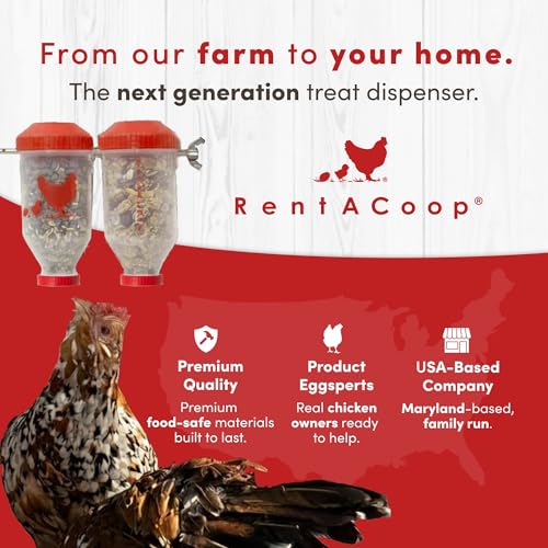 RentACoop Chicken Treat Dispenser - 2 Tube Enrichment Toy - size: Small Clear Tubes