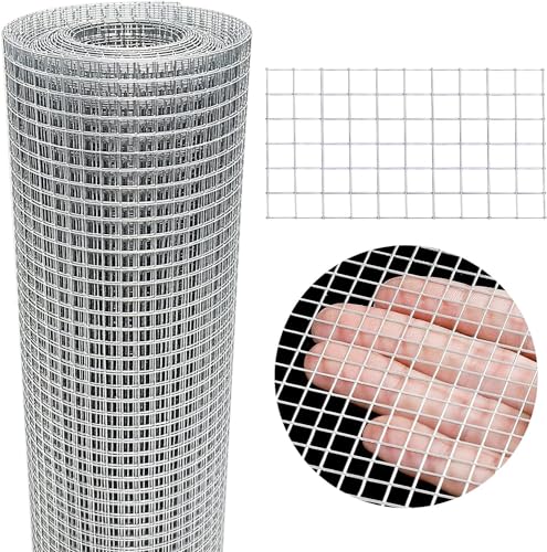 Hardware Cloth 4'' x 30' 1/4 in Galvanized Wire Mesh Roll (23 GA) Chicken Wire Fence Roll for Chicken Pen/coop Fences, Screen mesh, Rabbit/Snake Fences, Poultry enclosures, Handicraft Making, etc. - size: 4In x 30Ft