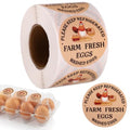 500pcs Farm Fresh Eggs Stickers, 2in Round Washed Egg Labels Self-Adhesive Carton Packaging Stickers Chicken Quail Farm Farmers Markets Supplies