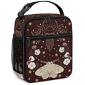 Lunch Box Insulated Lunch Bag for Girls Boys Kids Teen,Stars Moon Moth | Reusable Lunchbox, Cooler Tote Bag, Mesh Side Pocket, Easy to Clean, Waterproof Leak-Proof Lining for School Office Picnic - color: Stars Moon Moth