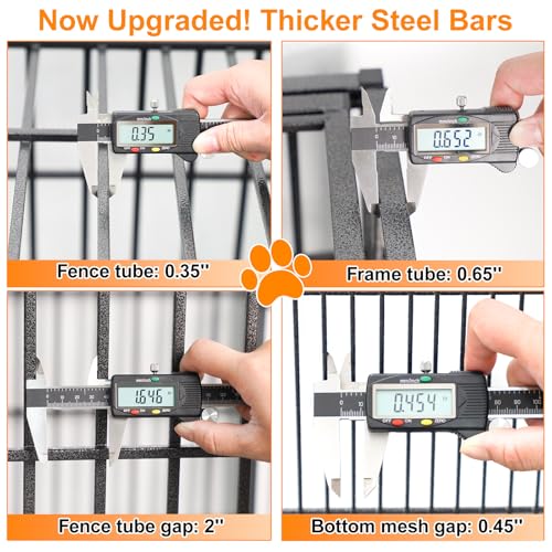 Homey Pet Taller 43" Two Tiers Dog Crate Cage Kennel with Divider, 2 Pack | Commercial Modular Dog Kennel with Dual Front Doors, Divider, Auto Locks, Removable Tray, Bowls for Small and Medium Dogs - size: 43"L - 2 Tiers - 2 Pack