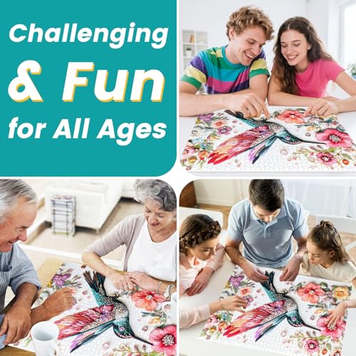Puzzles for Adults 1000 Pieces,Jigsaw Puzzles 1000 Pieces Bird Puzzles Adult Puzzle Games Unique Cool Puzzle Recycled Cardboard Challenging Game Birthday Party Bird Lover Gift Toy 28x20 in - style: Bird