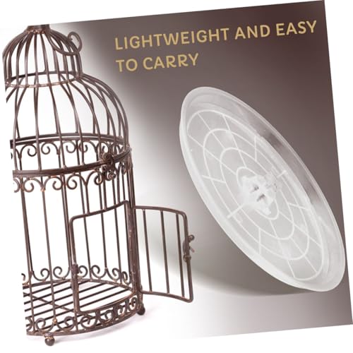 UPKOCH 2Pcs Transparent Bird Cage Tray Durable Plastic Bottom Litter Holder for Small Birds Easy to Clean Parakeet Toilet Replacement Accessory for Parrot Cages