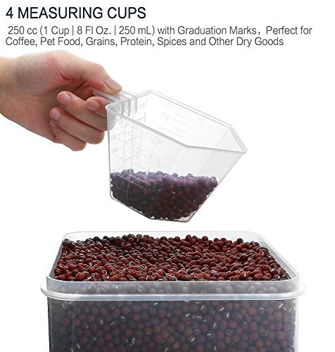 M MCIRCO Extra Large 4 Pack, 6.5L/7qt/220oz Tall Food Storage Containers | Plastic Airtight Kitchen Pantry Storage Containers for Flour, Sugar, Airtight, BPA Free, Food Grade Material - size: 6.5L