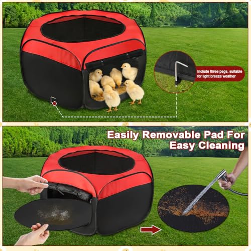 Chicken Brooder Box for Chick Starter Kit，Double Door Chick Brooder Pen/Chicken Playpen/Brooder Box for Chicks Chicken Nesting Box Supplies Up to 15 Baby Chicks,Duck,Quail