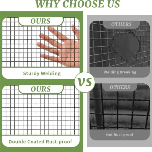 19-Gauge Galvanized Hardware Cloth, 1/2 in Mesh, 48 in x 100 ft | 1/2-inch welded wire mesh roll for chicken coops, garden barriers, tree guards, cage repairs and DIY screens - color: Black, size: 1/2in x 48in x 100ft
